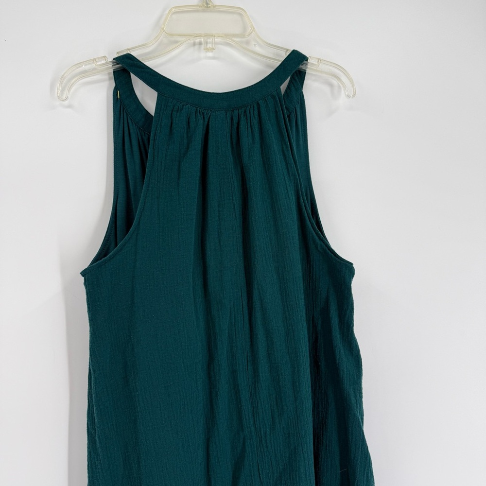 Garnet Hill Dress Womens Size Small Green Gauze Sleeveless Shift Casual Basic - Picture 9 of 10